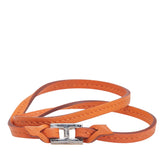 エルメス ティレット ブレスレット 2連 オレンジ レザー レディース HERMES 【中古】